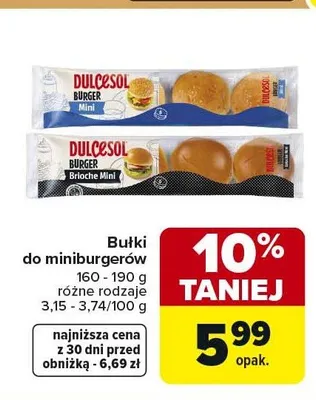 Bułki do miniburgerów DULCESOL Burger Mini promocja w Carrefour Market