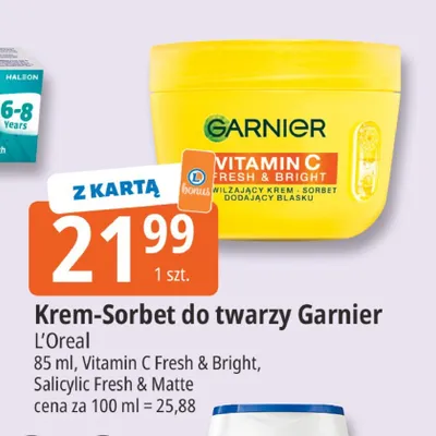 Krem-Sorbet do twarzy Garnier Vitamin C Fresh & Bright promocja w Leclerc