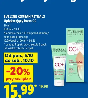 Upiększający krem CC Eveline Korean Rituals promocja w Lidl