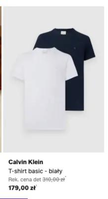 T-shirt basic Calvin Klein biały promocja w Lounge by Zalando