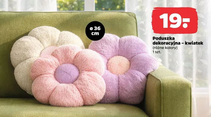 Poduszka dekoracyjna kwiatek ø36cm Netto promocja w Netto