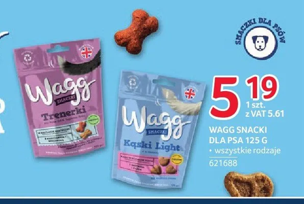 Snacki dla psa Wagg promocja w Selgros