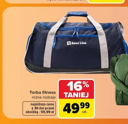Torba fitness Semi Line promocja w Carrefour