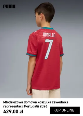 Koszulka sportowa młodzieżowa domowa reprezentacji Portugalii 2026 Puma promocja w Strefa Mundial