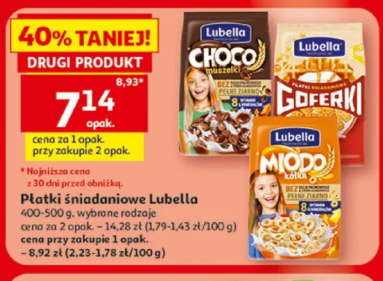 Płatki śniadaniowe Lubella Miodo Kółka promocja w Auchan