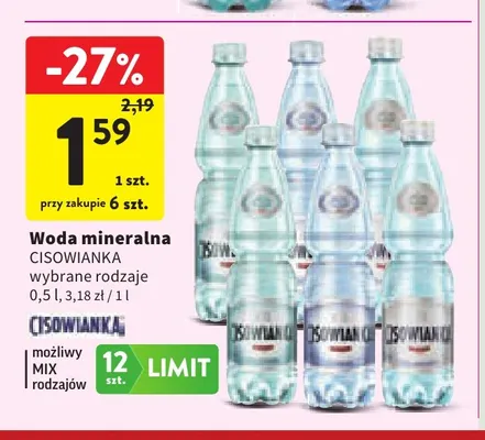 Woda mineralna Cisowianka promocja w Intermarche