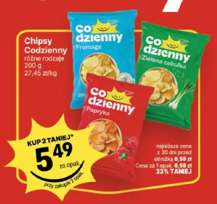 Chipsy papryka Codzienny promocja w Delikatesy Centrum