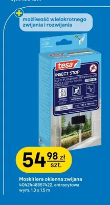 Moskitiera okienna zwijana tesa promocja w Castorama