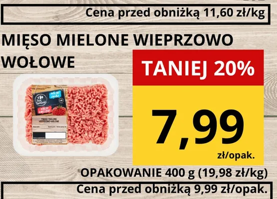 Mięso mielone wieprzowo wołowe opakowanie promocja w Supeco