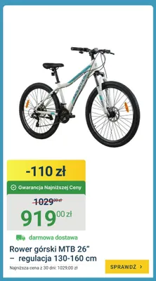 Rower górski MTB 26" - regulacja 130-160cm promocja w ERLI