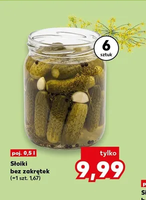 Słoiki bez zakrętek 0,5 l 6-pak promocja w Kaufland