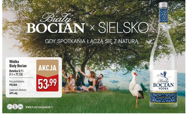 Wódka Biały Bocian promocja w Aldi