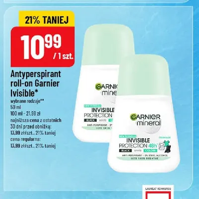 Antyperspirant roll-on Garnier Invisible Fresh Aloe promocja w POLOmarket