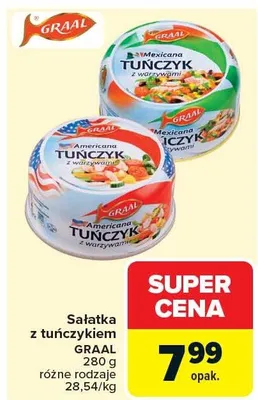 Sałatka z tuńczykiem Graal różne rodzaje promocja w Carrefour Market