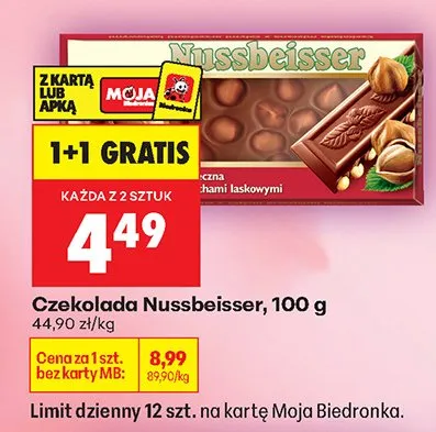 Czekolada z nadzieniem orzechowym promocja w Biedronka