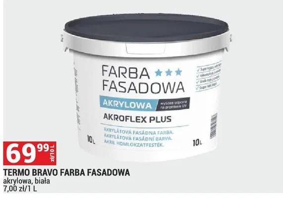 Farba fasadowa Akroflex Plus promocja w Merkury Market