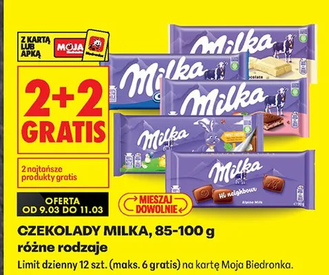 Czekolada różne rodzaje promocja w Biedronka
