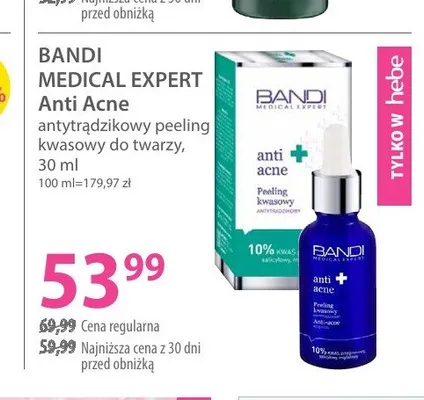 Peeling kwasowy antytrądzikowy Anti Acne Medical Expert Bandi promocja w Hebe