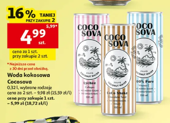 Woda kokosowa Cocosova Chocolate Twist promocja w Auchan