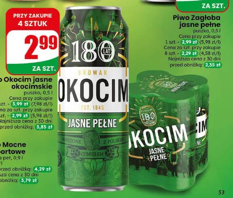 Piwo Okocim Jasne Okocimskie promocja w Dino