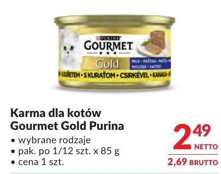 Karma dla kotów Gourmet Gold Purina promocja w Makro