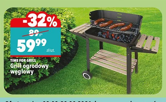Grill ogrodowy węglowy Time For Grill promocja w Biedronka