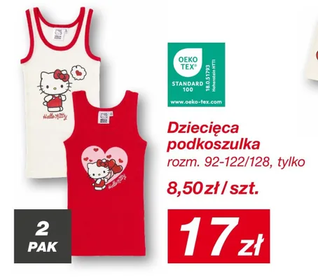 Hello Kitty dziecięca podkoszulka promocja w KiK