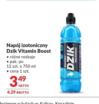 Napój izotoniczny Dzik Vitamin Boost Multivitamin promocja w Makro
