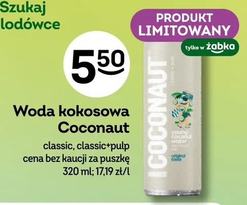 Woda niegazowana kokosowa Coconaut classic promocja w Żabka