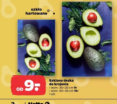 Szklana deska do krojenia 30x20 cm promocja w Netto