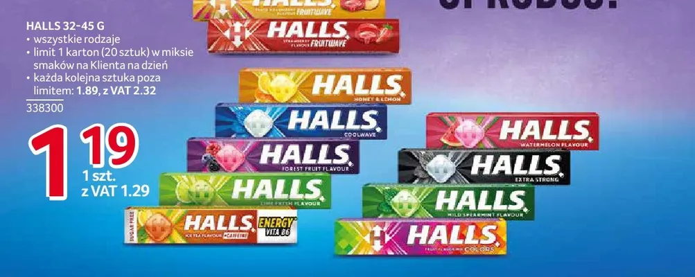 Cukierki Halls Coolwave promocja w Selgros