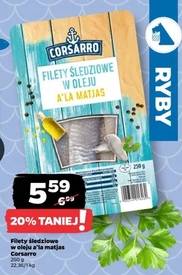 Filety śledziowe w oleju a'la matjas Corsarro promocja w Netto