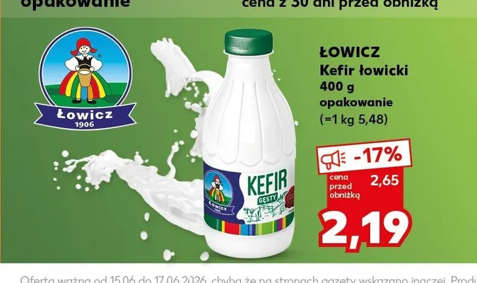Kefir Łowicz promocja w Kaufland