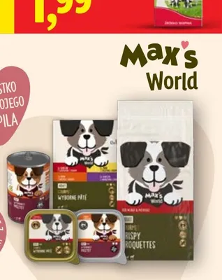 Karma mokra dla psów w puszce Max's World Wyborny Pasztet promocja w Lidl