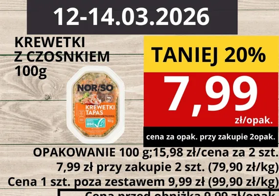 Krewetki z czosnkiem promocja w Supeco