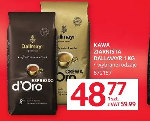 Kawa ziarnista Dallmayr d'Oro Crema promocja w Selgros