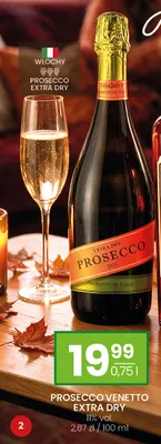 Wino musujące Prosecco Venetto Extra Dry promocja w Twój Market