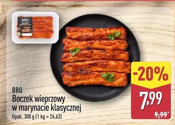 Boczek wieprzowy w marynacie klasycznej BBQ promocja w Aldi