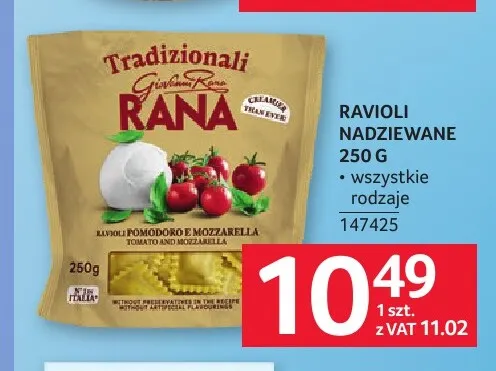 Ravioli nadziewane Giovanni Rana promocja w Selgros