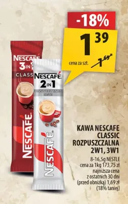 Kawa rozpuszczalna Nescafe Classic 2w1 promocja w Arhelan
