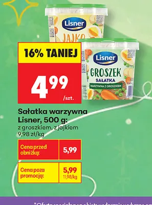 Sałatka warzywna Lisner z jajkiem promocja w Biedronka