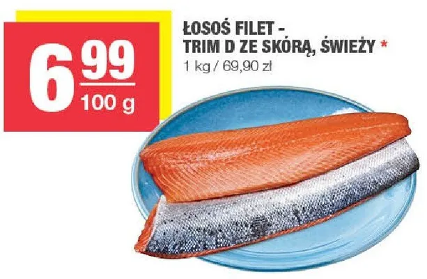 Łosoś filet Trim D ze skórą świeży promocja w SPAR
