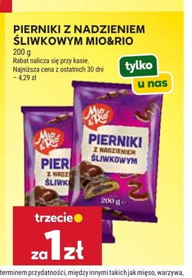 Pierniki z nadzieniem śliwkowym Mio & Rio promocja w Stokrotka