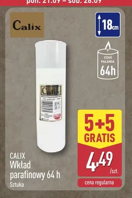 Wkład parafinowy 64h Calix promocja w Aldi