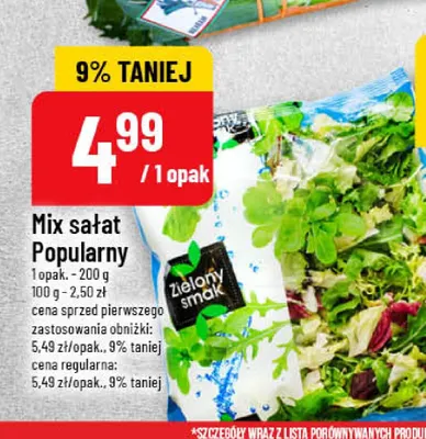 Mix sałat Popularny Zielony Smak promocja w POLOmarket