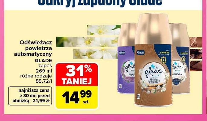 Odświeżacz powietrza automatyczny zapas Glade promocja w Carrefour