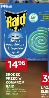 Środek przeciw komarom Raid spirala promocja w Stokrotka
