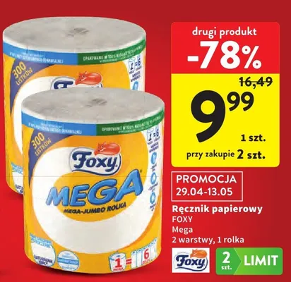 Ręcznik papierowy Foxy Mega promocja w Intermarche