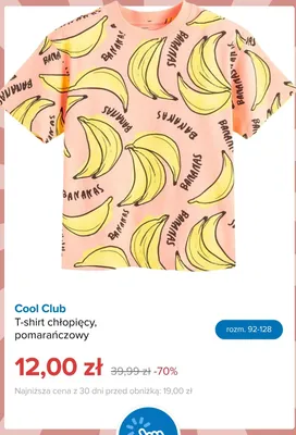 T-shirt chłopięcy Cool Club pomarańczowy promocja w Smyk