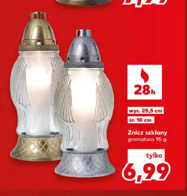 Znicz szklany 80 g 28 h promocja w Kaufland